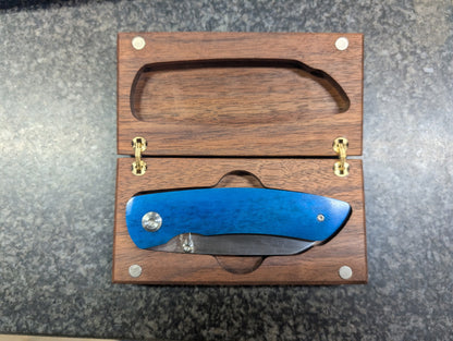 Blue Camel Bone Liner Lock Folding Knife